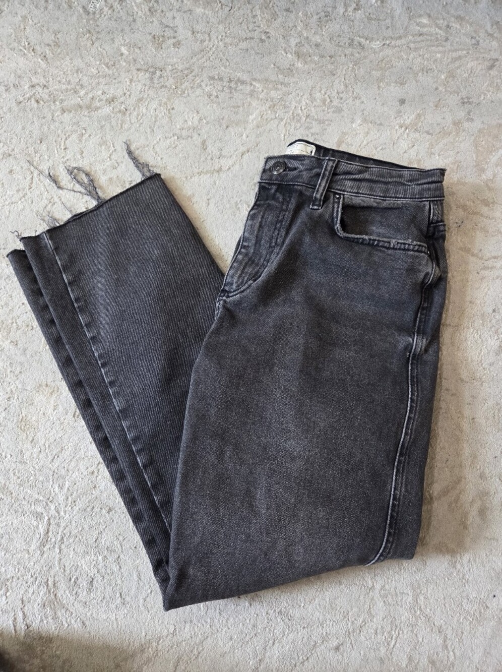 Free People Washed Black Straight Jeans